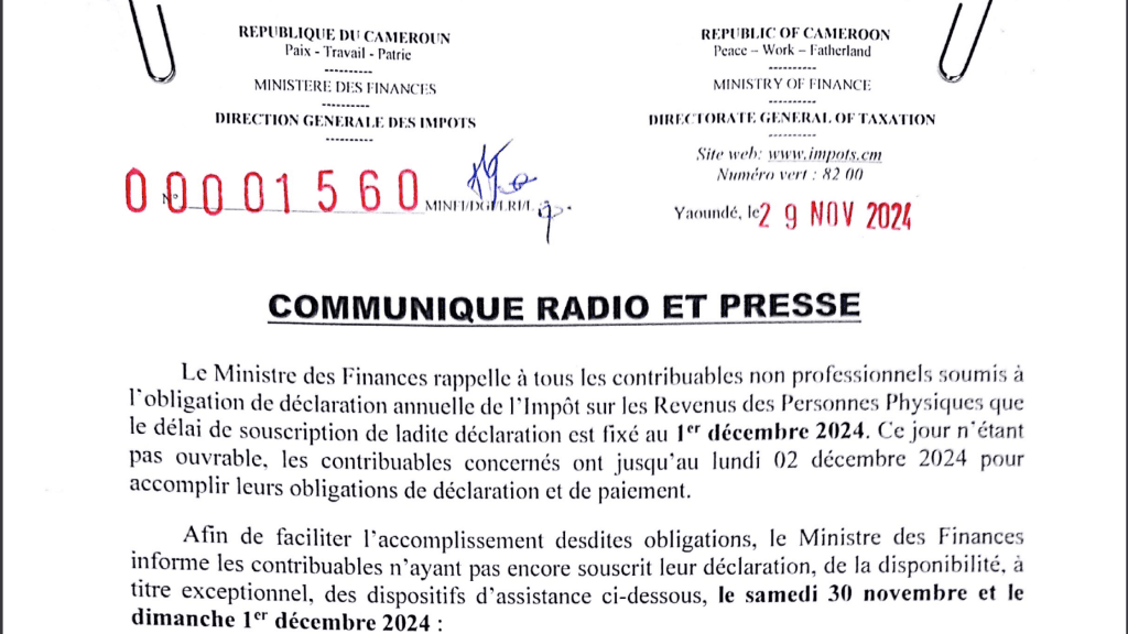 Communiqué radio presse